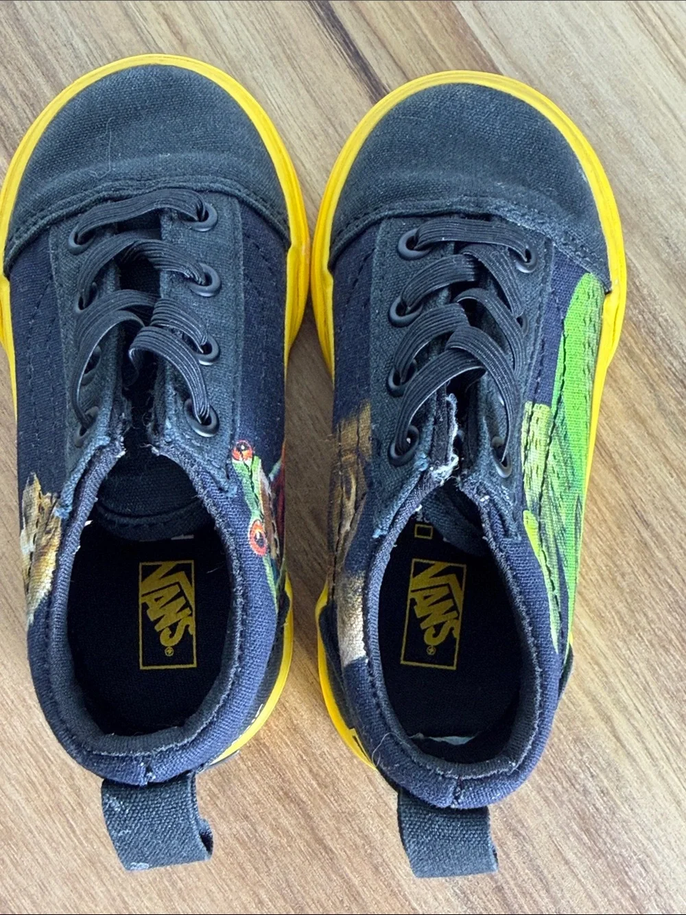 Vans National Geographic Kids Black and Yellow Wildlife Canvas Sneakers
